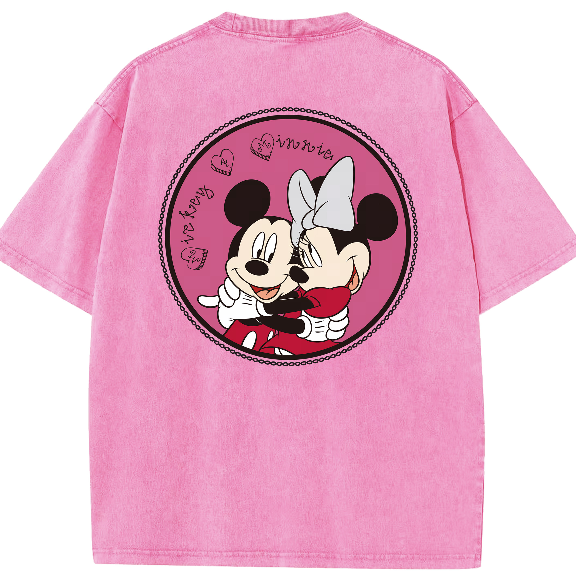 （画像用） ミッキーマウス Mickey Mouse 綿100% ヴィンテージ風 半袖Tシャツ（背面プリント）